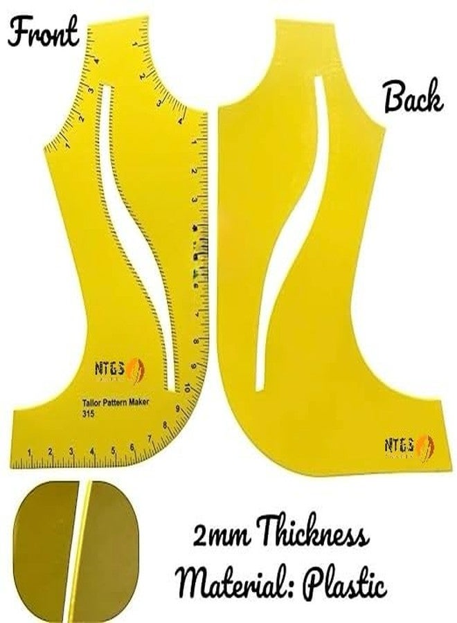 NTGS Tailor Pattern Maker Ruler Set of 3, French Curve and Hip Curve, Yellow and Orange, Professional Sewing Tools - Image 3